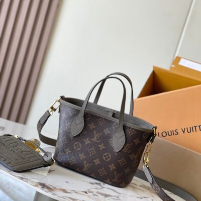 img_1578ca1d_20241006_a1728196939877_6636_jpg NEVERFULL BANDOULIÈRE INSIDE OUT BB 24 IN BROWN MONOGRAM CANVAS AND GRAY CALFSKIN