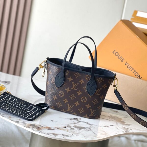 img_1578ca1d_20241010_a1728495554330_4773_jpg NEVERFULL BANDOULIÈRE INSIDE OUT BB 24 IN BROWN MONOGRAM CANVAS AND BLACK CALFSKIN