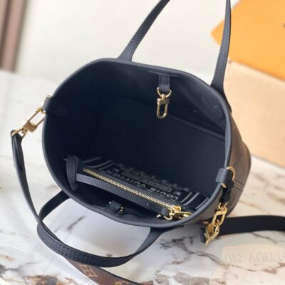 img_1578ca1d_20241010_a1728495555970_0046_jpg NEVERFULL BANDOULIÈRE INSIDE OUT BB 24 IN BROWN MONOGRAM CANVAS AND BLACK CALFSKIN
