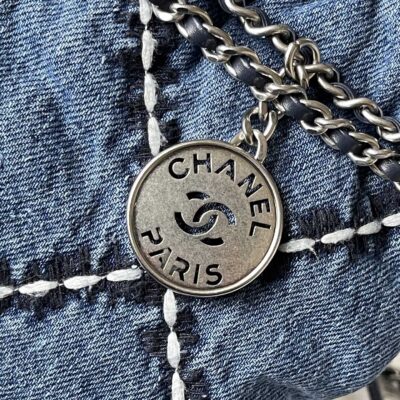 CC MINI 20 CROSSBODY BAG IN BLUE DENIM WITH CHAIN