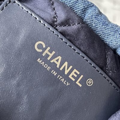 CC MINI 20 CROSSBODY BAG IN BLUE DENIM WITH CHAIN
