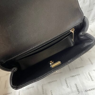 CC MINI 18 FLAP BAG IN BLACK LAMBSKIN