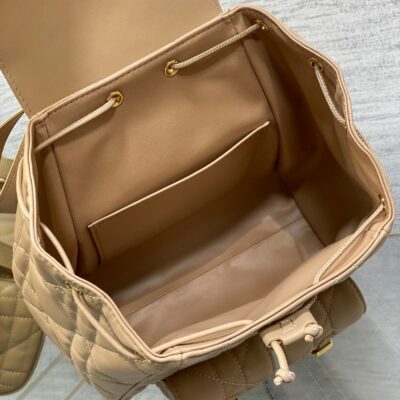 MEDIUM 25 CARO BACKPACK ALMOND BEIGE MACROCANNAGE LAMBSKIN