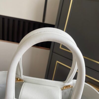 CHANEL 26S QUILTED SMALL SHOPPING TOTE 25 IN WHITE CAVIAR CALFSKIN GOLD HARDWARE