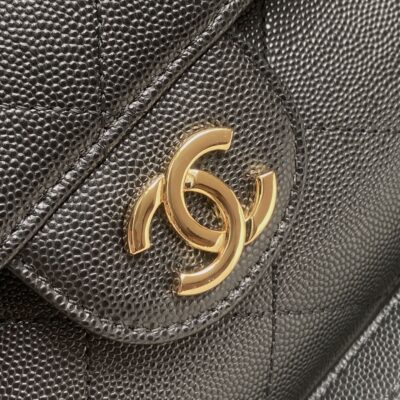 CHANEL 26S QUILTED LARGE SHOPPING TOTE 39 IN BLACK CAVIAR CALFSKIN GOLD HARDWARE