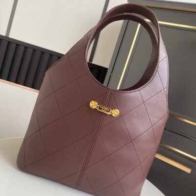 CHANEL 26S QUILTED HOBO LARGE BAG 35 IN BURGUNDY RED CALFSKIN GOLD HARDWARE