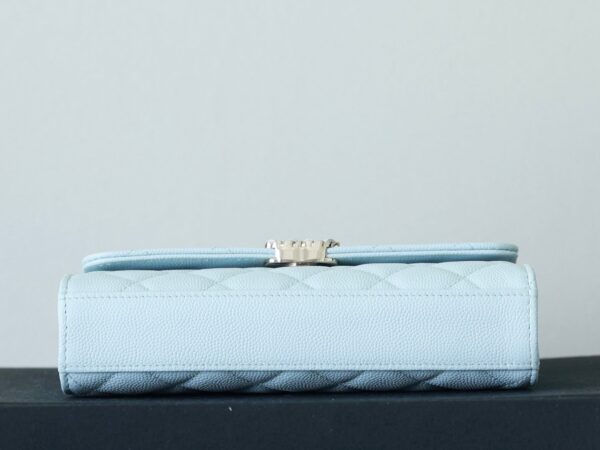 CHANEL 25S KELLY IN PASTEL BLUE LAMBSKIN WITH SILVER HARDWARE