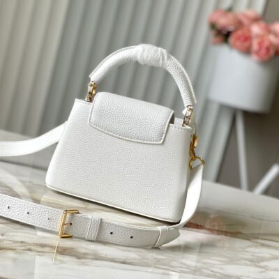 CAPUCINES MINI 21 IN WHITE TAURILLON GOLD HARDWARE