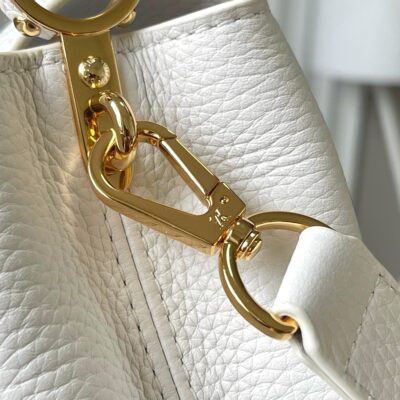CAPUCINES MINI 21 IN WHITE TAURILLON GOLD HARDWARE