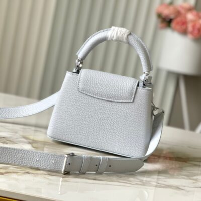 CAPUCINES MINI 21 IN CHROME GRAY TAURILLON SILVER HARDWARE