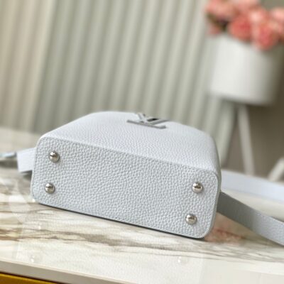 CAPUCINES MINI 21 IN CHROME GRAY TAURILLON SILVER HARDWARE