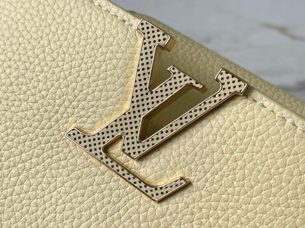 img_460b6f34_20241002_a1727828727185_1151_jpg CAPUCINES EAST-WEST MINI 22 IN BANANA YELLOW TAURILLON GOLD HARDWARE
