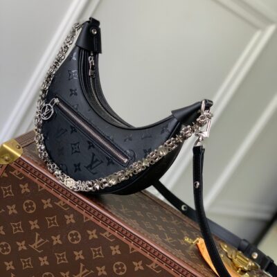 LOOP HOBO 23 IN BLACK MONOGRAM EMPREINTE CALFSKIN EMBOSSED LOGO