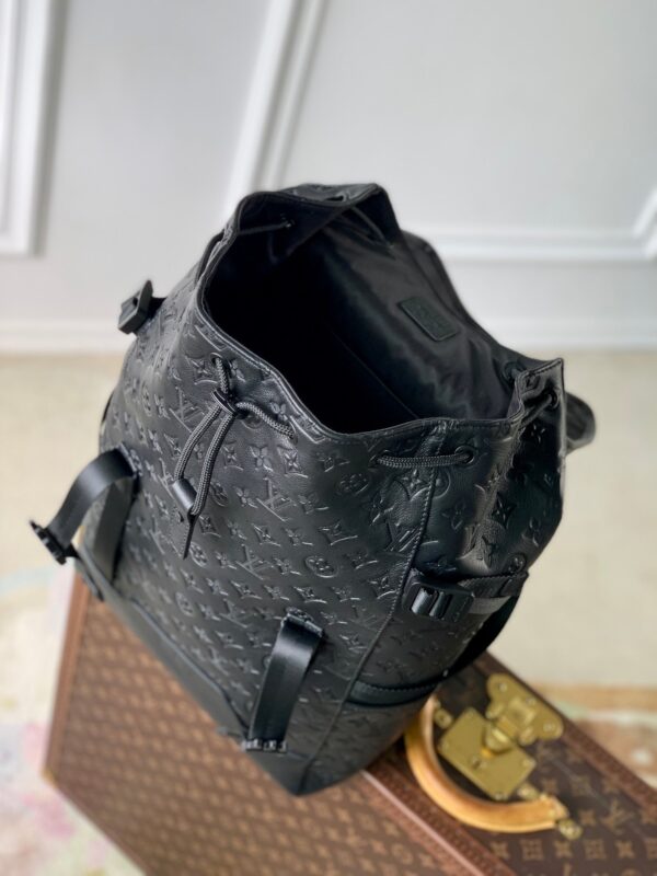 img_4828b284_20241127_i1732696329_4168_8_jpg GETAWAY BACKPACK 50 IN BLACK MONOGRAM ECLIPSE CANVAS AND CALFSKIN EMBOSSED LOGO