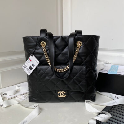 img_668db203_20230924_i1695486025_1413_0_jpg_86a5acbe-0535-4cc1-9f60-634cfa8cc6e5 23P Hobo Shopping Black Calfskin Gold Hardware