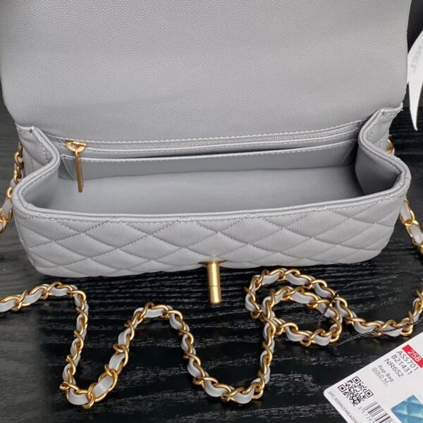 CHANEL 25S FLAP BAG 19 IN CHARCOAL GRAY CALFSKIN GOLD HARDWARE