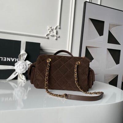 img_70762a6f_20251112_i1762886514776_2761_0_1_jpg CHANEL 25S BOWLING BAG 24 IN DARK BROWN SUEDE GOLD HARDWARE