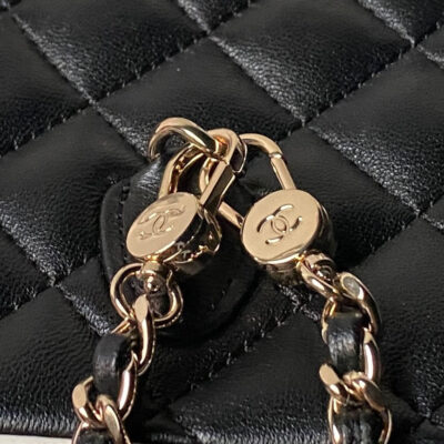 CHANEL 25S MINI BACKPACK 18 IN BLACK LAMBSKIN