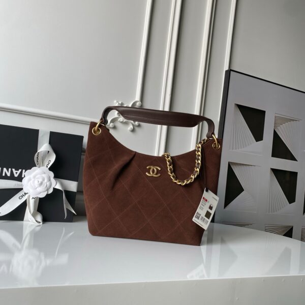 img_70762a6f_20251207_i1765050367749_3105_0_0_jpg CHANEL 25S HOBO BAG 31 IN DARK BROWN SUEDE WITH GOLD HARDWARE