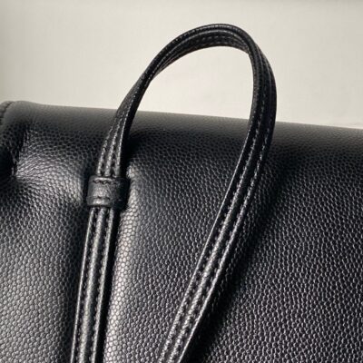 CHANEL 26S SMALL PREPPY COCO FLAP BAG 22 IN BLACK GRAINED CALFSKIN GOLD HARDWARE
