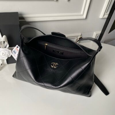 CHANEL 26S HOBO BAG 32 IN BLACK LAMBSKIN GOLD HARDWARE