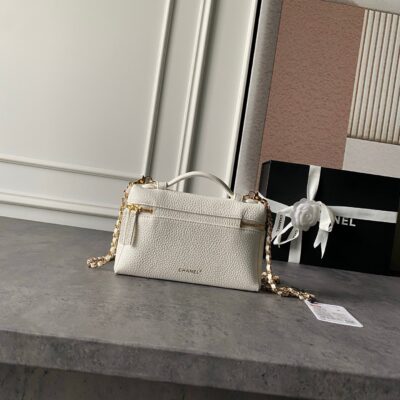 CHANEL 26S VANITY BAG 19 IN IVORY WHITE CAVIAR CALFSKIN GOLD HARDWARE