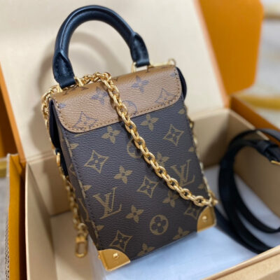 CAMERA BAG 17 IN BROWN MONOGRAM AND MONOGRAM REVERSE CANVAS