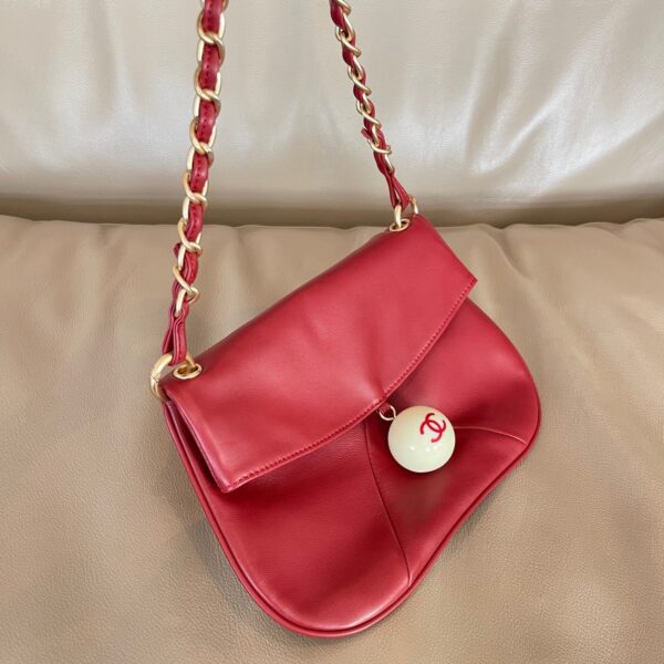 img_834e1079_20240630_a1719719432009_3683_jpg CHANEL 26S SHOULDER BAG 23 IN RED LAMBSKIN GOLD HARDWARE WITH PEARL