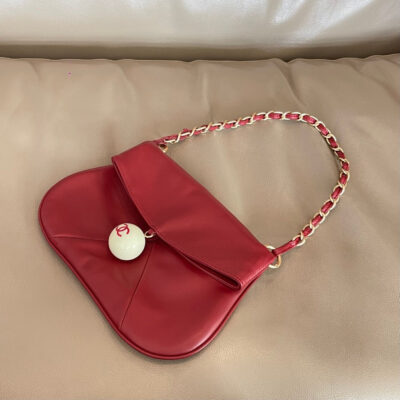 img_834e1079_20240630_a1719719432019_7381_jpg CHANEL 26S SHOULDER BAG 23 IN RED LAMBSKIN GOLD HARDWARE WITH PEARL