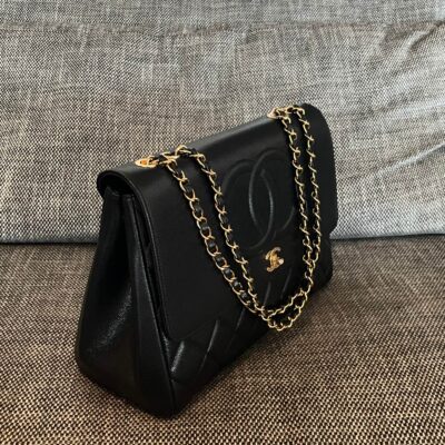 img_834e1079_20240901_a1725173508379_4185_jpg CHANEL 26S LARGE CC LOGO FLAP SHOULDER BAG 33 IN BLACK CAVIAR CALFSKIN GOLD HARDWARE