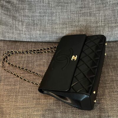 img_834e1079_20240901_a1725173508535_0373_jpg CHANEL 26S LARGE CC LOGO FLAP SHOULDER BAG 33 IN BLACK CAVIAR CALFSKIN GOLD HARDWARE