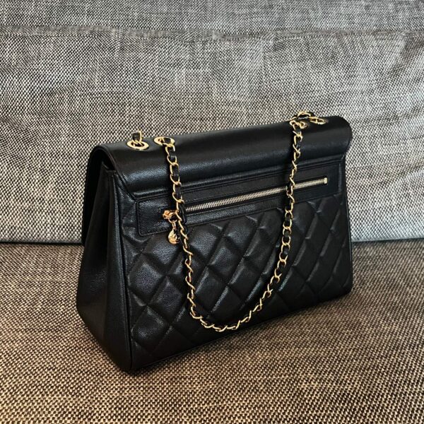 img_834e1079_20240901_a1725173517443_7262_jpg CHANEL 26S LARGE CC LOGO FLAP SHOULDER BAG 33 IN BLACK CAVIAR CALFSKIN GOLD HARDWARE