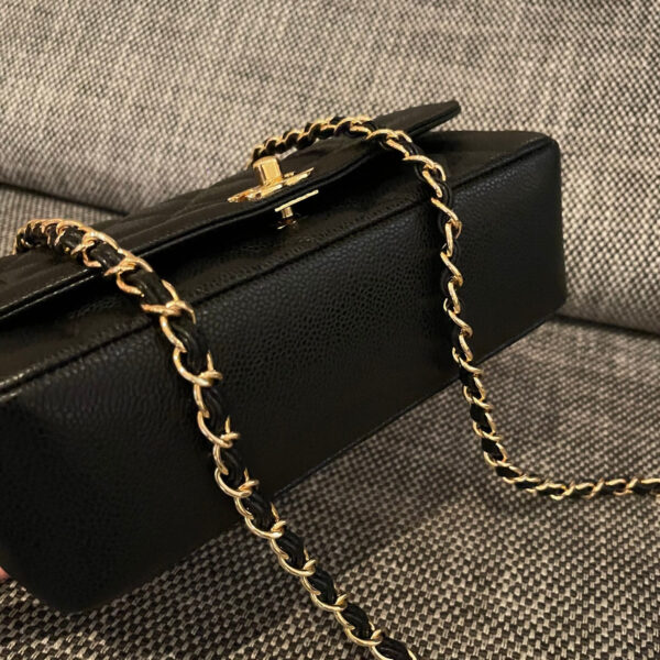 img_834e1079_20240901_a1725173623435_6340_jpg CHANEL 26S FLAP SHOULDER BAG 22 IN BLACK CAVIAR CALFSKIN GOLD HARDWARE