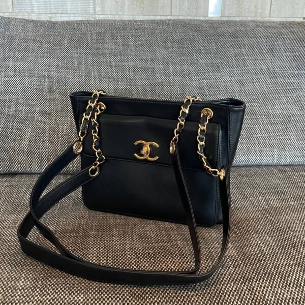 img_834e1079_20241003_a1727938694934_6637_jpg CHANEL 26S FLAP SHOULDER BAG 26 IN BLACK LAMBSKIN GOLD HARDWARE