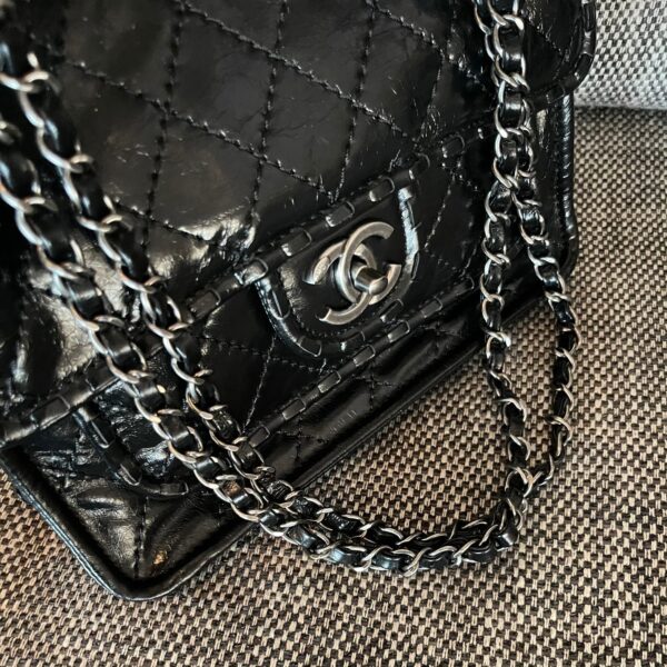 img_834e1079_20241130_a1732943089533_5025_jpg CHANEL 26S CLASSIC FLAP BAG 26 IN BLACK AGED CRINKLED CALFSKIN DARK SILVER HARDWARE
