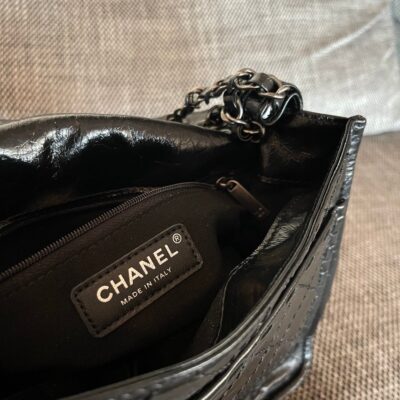 img_834e1079_20241130_a1732943090437_8417_jpg CHANEL 26S CLASSIC FLAP BAG 26 IN BLACK AGED CRINKLED CALFSKIN DARK SILVER HARDWARE