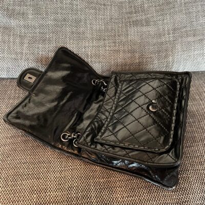 img_834e1079_20241130_a1732943090553_3565_jpg CHANEL 26S CLASSIC FLAP BAG 26 IN BLACK AGED CRINKLED CALFSKIN DARK SILVER HARDWARE