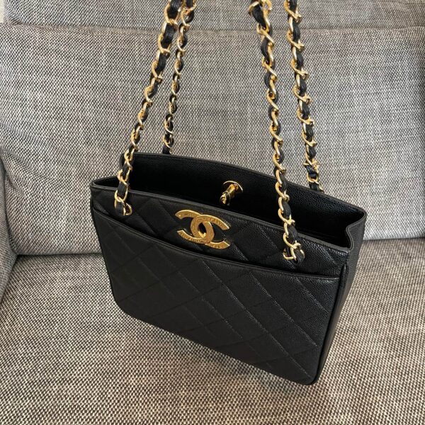 img_834e1079_20241230_a1735543357982_3872_jpg CHANEL 26S QUILTED SHOPPING TOTE BAG 28 IN BLACK CAVIAR CALFSKIN GOLD HARDWARE