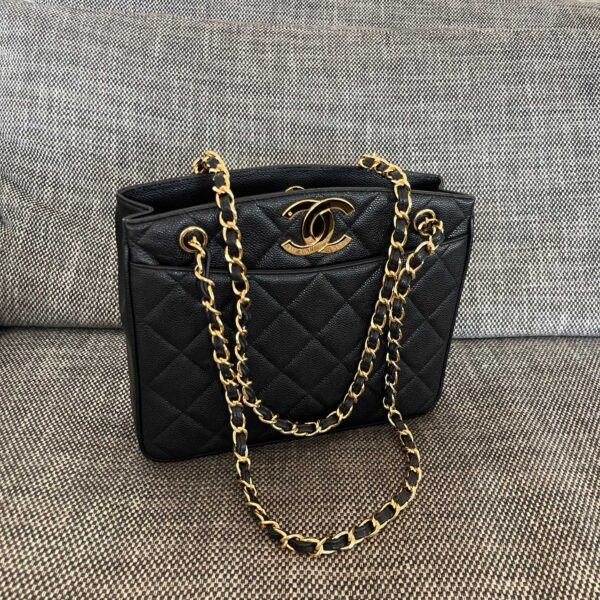 img_834e1079_20241230_a1735543358156_0382_jpg CHANEL 26S QUILTED SHOPPING TOTE BAG 28 IN BLACK CAVIAR CALFSKIN GOLD HARDWARE