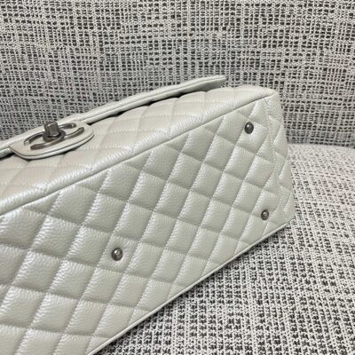 img_834e1079_20260103_a1767443910763_4756_jpg CHANEL 26S CLASSIC JUMBO FLAP BAG 46 IN LIGHT GREY CAVIAR CALFSKIN DARK SILVER HARDWARE