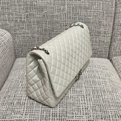 img_834e1079_20260103_a1767443911128_8528_jpg CHANEL 26S CLASSIC JUMBO FLAP BAG 46 IN LIGHT GREY CAVIAR CALFSKIN DARK SILVER HARDWARE