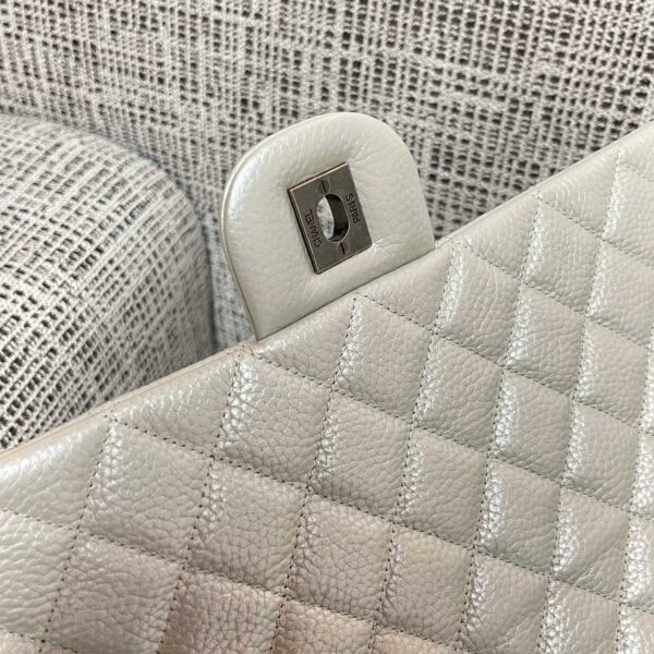 img_834e1079_20260103_a1767443916733_4361_jpg CHANEL 26S CLASSIC JUMBO FLAP BAG 46 IN LIGHT GREY CAVIAR CALFSKIN DARK SILVER HARDWARE