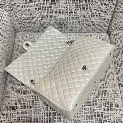 img_834e1079_20260103_a1767443916823_0071_jpg CHANEL 26S CLASSIC JUMBO FLAP BAG 46 IN LIGHT GREY CAVIAR CALFSKIN DARK SILVER HARDWARE