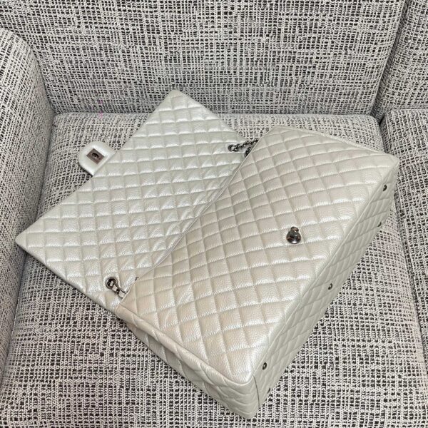 img_834e1079_20260103_a1767443916823_0071_jpg CHANEL 26S CLASSIC JUMBO FLAP BAG 46 IN LIGHT GREY CAVIAR CALFSKIN DARK SILVER HARDWARE