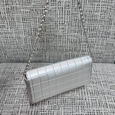 CHANEL 26S FLAP BAG 26 IN SILVER CALFSKIN SILVER HARDWARE