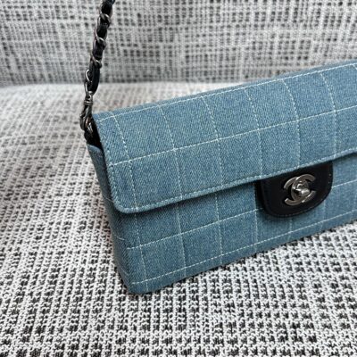 img_834e1079_20260408_a1775668437680_6083_jpg CHANEL 26S FLAP BAG 26 IN BLUE DENIM AND BLACK CALFSKIN DARK SILVER HARDWARE