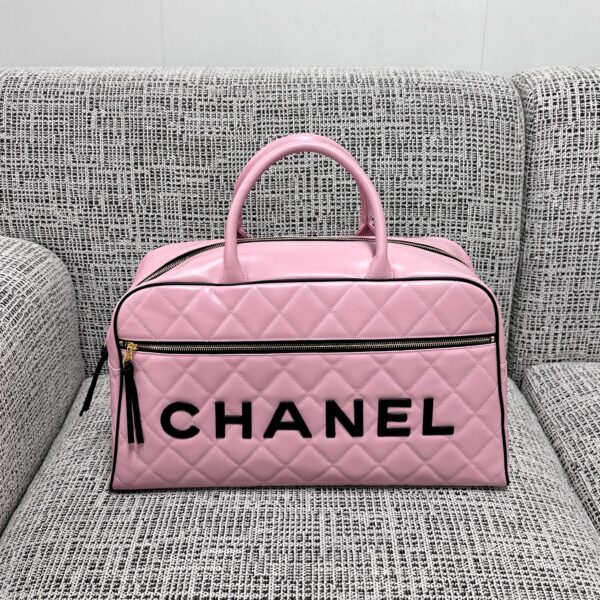 img_834e1079_20260706_a1783274015126_1702_jpg CHANEL 26S BOWLING BAG LARGE 46 IN LIGHT PINK AND BLACK CALFSKIN GOLD HARDWARE