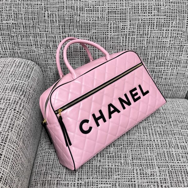 img_834e1079_20260706_a1783274015212_2816_jpg CHANEL 26S BOWLING BAG LARGE 46 IN LIGHT PINK AND BLACK CALFSKIN GOLD HARDWARE