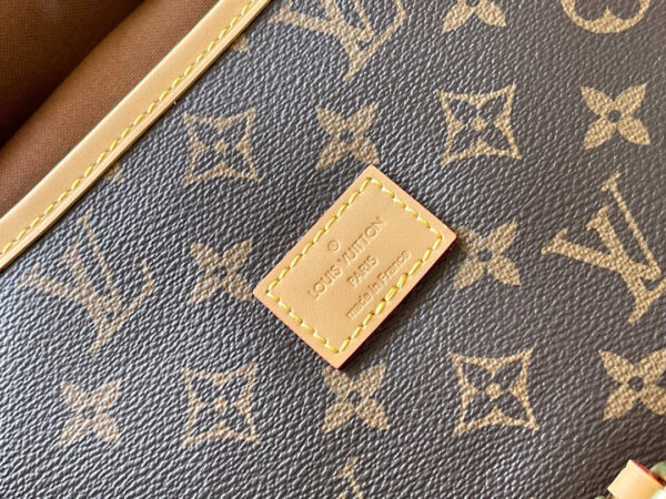 SAUMUR BB 35 IN BROWN MONOGRAM CANVAS AND LEATHER TRIM GOLD HARDWARE