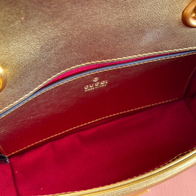 MARMONT MEDIUM SHOUDER BAG 23 IN YELLOW GLOSSY CALFSKIN
